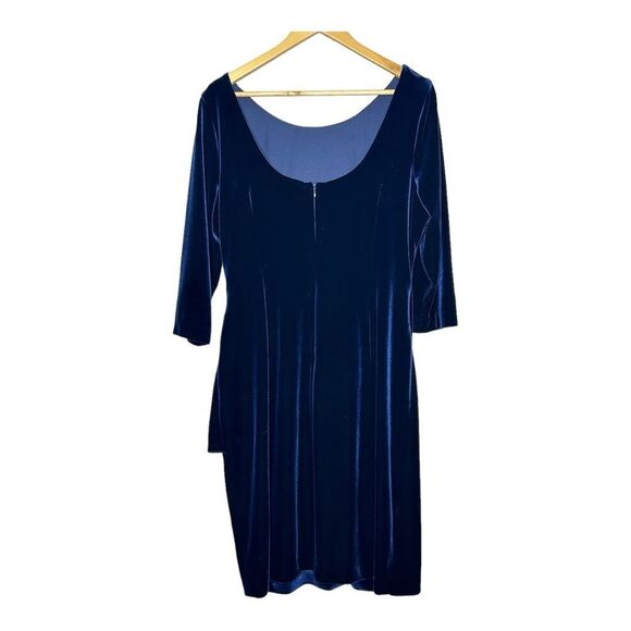 ALEX EVENINGS Velvet Cocktail Dress With side Ruching & Embellishment Size 16 - Picture 6 of 14
